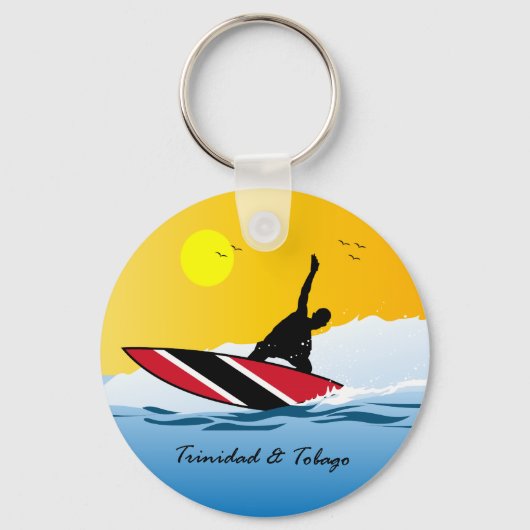 Trinidad en Tobago Toco Surfing Sleutelhanger (Voorkant)