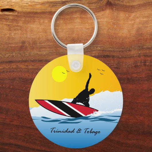 Trinidad en Tobago Toco Surfing Sleutelhanger (Voorkant)