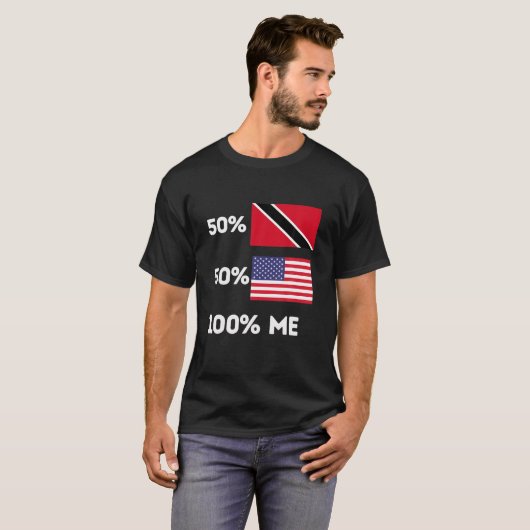Trinidad en Tobago Trini Pride Flag Funny USA Roo T-shirt (Voorkant volledig)