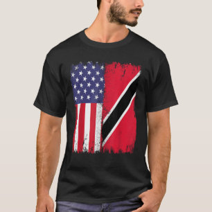 Trinidad en Tobago Trini Roots Half USA Trinidad T-shirt