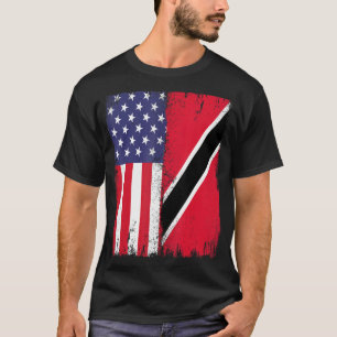 Trinidad En Tobago Trini Roots Half Verenigde Stat T-shirt