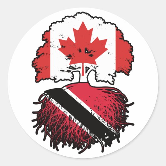 Trinidad en Tobago Trinidadian Canadian Canada Ronde Sticker (Voorkant)
