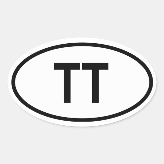 Trinidad en Tobago "TT" Ovale Sticker (Voorkant)