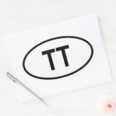 Trinidad en Tobago "TT" Ovale Sticker (Envelop)