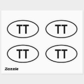 Trinidad en Tobago "TT" Ovale Sticker (Vel)