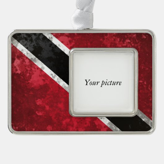 Trinidad en Tobago Verzilverd Omlijst Ornament (Voorkant)