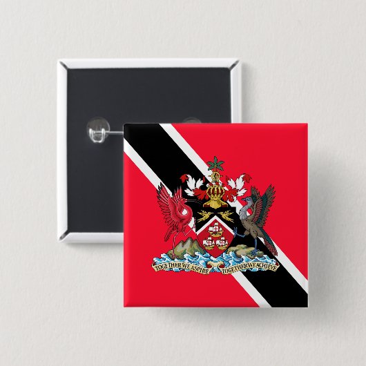 Trinidad en Tobago Vierkante Button 5,1 Cm (Voorkant /achterkant)