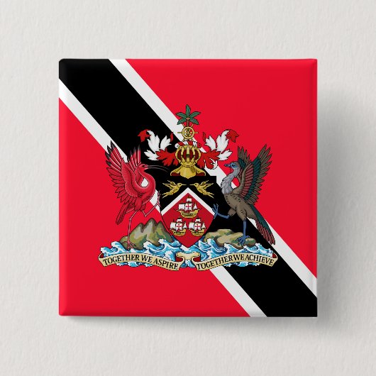 Trinidad en Tobago Vierkante Button 5,1 Cm (Voorkant)