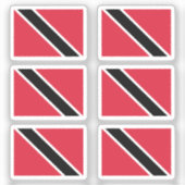 Trinidad en Tobago vlag Collectie pack van 6 Sticker (Voorkant)
