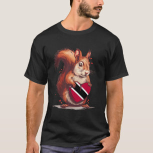 Trinidad en Tobago Vlag Eekhoorn Hart Tobagonian T-shirt