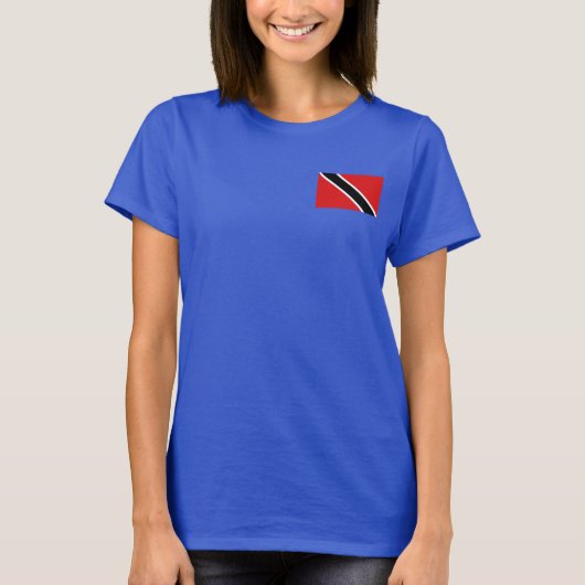Trinidad en Tobago Vlag en Kaart DK T-shirt (Voorkant)