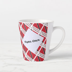 Trinidad en Tobago Vlag Getegeld Persoonlijke Teks Latte Mok