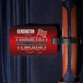 Trinidad en Tobago Vlag met Jouw naam Bagagelabel