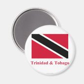 Trinidad en Tobago Vlag met naam Magneet (Voorkant / Achterkant)