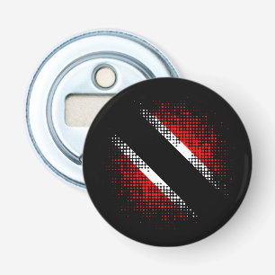 Trinidad en Tobago Vlag Stippenpatroon Vlag Button Flesopener