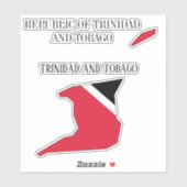 Trinidad en Tobago Vlaggenkaart Sticker (Vel)