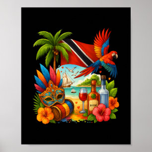 Trinidad en Togo Caribische Vakantie Trinidad Vlag Poster