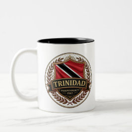 Trinidad Erfgoed Crest | Caraïbische Trots Tweekleurige Koffiemok