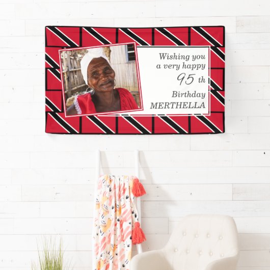 TRINIDAD FLAG 95th Birthday Any Age Photo Spandoek (Insitu)