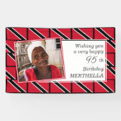 TRINIDAD FLAG 95th Birthday Any Age Photo Spandoek (Horizontaal)