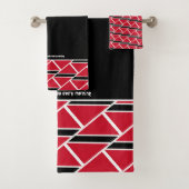 TRINIDAD FLAG Gepersonaliseerd Schrift ZWART Trini Bad Handdoek (Insitu)