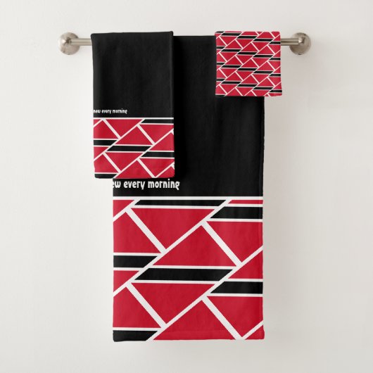 TRINIDAD FLAG Gepersonaliseerd Schrift ZWART Trini Bad Handdoek (Insitu)