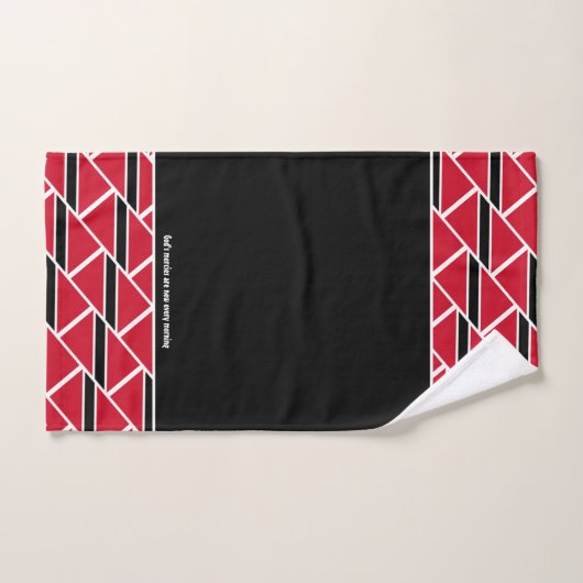 TRINIDAD FLAG Gepersonaliseerd Schrift ZWART Trini Bad Handdoek (Handdoek)