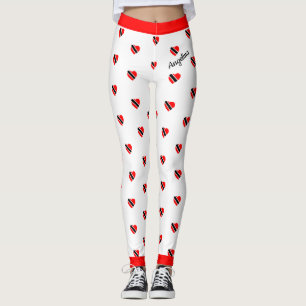 Trinidad Hart-vlag met jouw naam op WIT Leggings