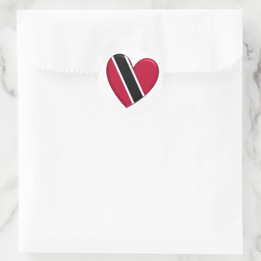 Trinidad Heart Flag Ronde Sticker (Tas)