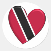 Trinidad Heart Flag Ronde Sticker (Voorkant)