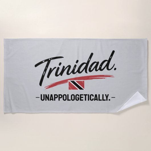 Trinidad Onverontschuldigd Pride GREY Strandlaken (Voorkant)