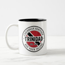 Trinidad Paspoort Stempel | Caraïbisch Erfgoed Tweekleurige Koffiemok