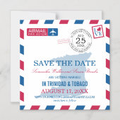 Trinidad Tobago Airmail Bewaar de datum Magnetische Uitnodiging (Voorkant)