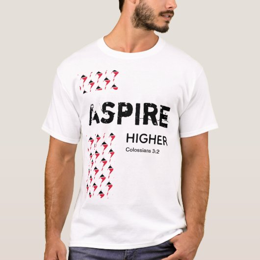 Trinidad Tobago ASPIRE HOGER Christelijke scripts T-shirt (Voorkant)