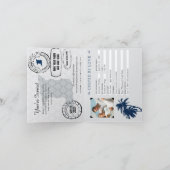 Trinidad Tobago Blauwe Palm Tree Wedding Passport (Binnen)