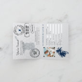 Trinidad Tobago Blauwe Palm Tree Wedding Passport (Binnen)