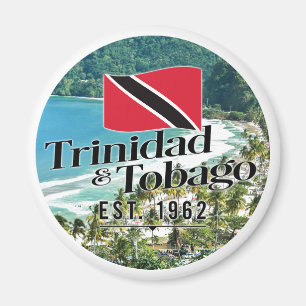 "Trinidad & Tobago Est. 1962" strand met vlag Magneet