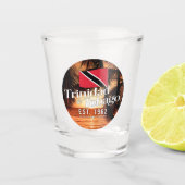 "Trinidad & Tobago Est. 1962"Zonsondergang met Vla Shot Glas (Voorkant)