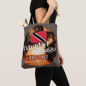 "Trinidad & Tobago Est. 1962"Zonsondergang met Vla Tote Bag (Dichtbij)