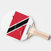 TRINIDAD TOBAGO FLAG & MAP Persoonlijk Tafeltennisbatje (Zijkant)