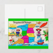 Trinidad & Tobago Kaart Ansichtkaart (Voorkant / Achterkant)
