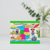 Trinidad & Tobago Kaart Ansichtkaart (Staand voorkant)