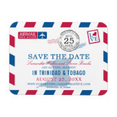 TRINIDAD TOBAGO Luchtpost Bruiloft Save the Date Magneet (Horizontaal)
