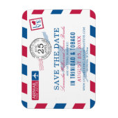 TRINIDAD TOBAGO Luchtpost Bruiloft Save the Date Magneet (Verticaal)