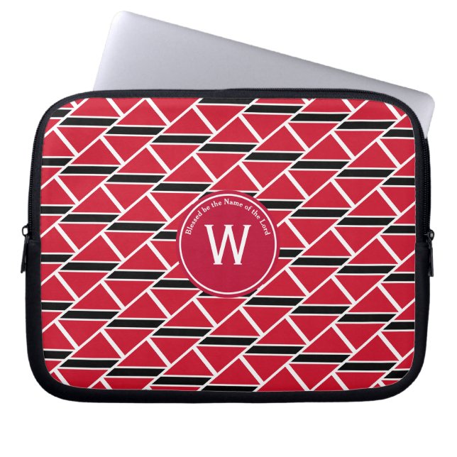 TRINIDAD TOBAGO Monogram Laptop Sleeve (Voorkant)