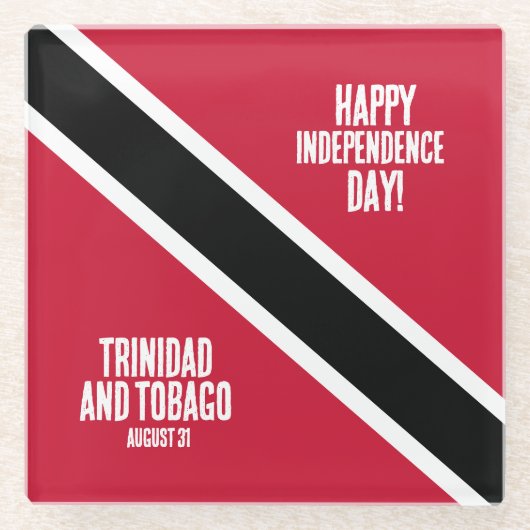Trinidad & Tobago Onafhankelijkheidsdag Nationale  Glazen Onderzetter (Voorkant)