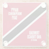 Trinidad & Tobago Onafhankelijkheidsdag Nationale  Glazen Onderzetter (Achterkant)