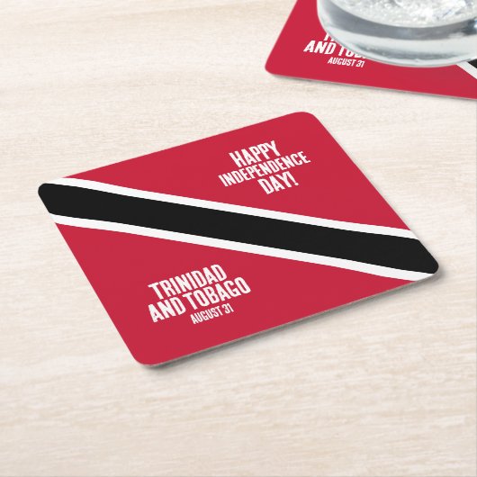 Trinidad & Tobago Onafhankelijkheidsdag Nationale  Kartonnen Onderzetters (Schuin)