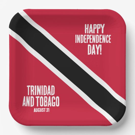 Trinidad & Tobago Onafhankelijkheidsdag Nationale  Papieren Bordje (Voorkant)
