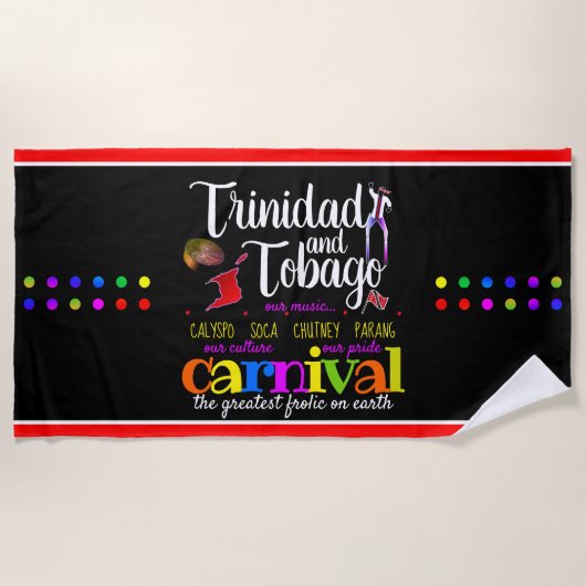 Trinidad & Tobago - Onze cultuur Onze trots (ZWART Strandlaken (Voorkant)